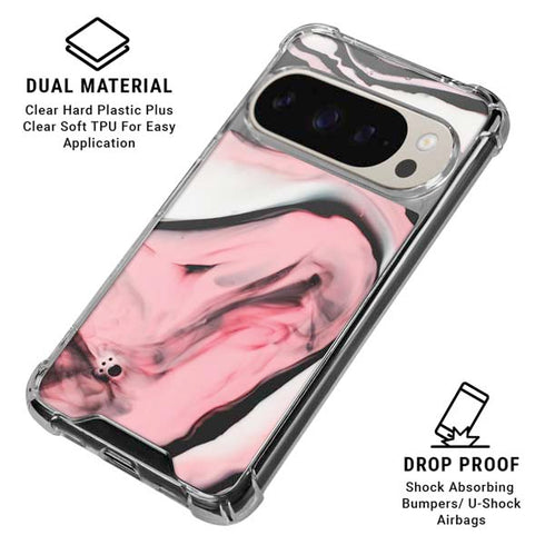 Pink Marble Ink Pixel 9/9 Pro Clear Case